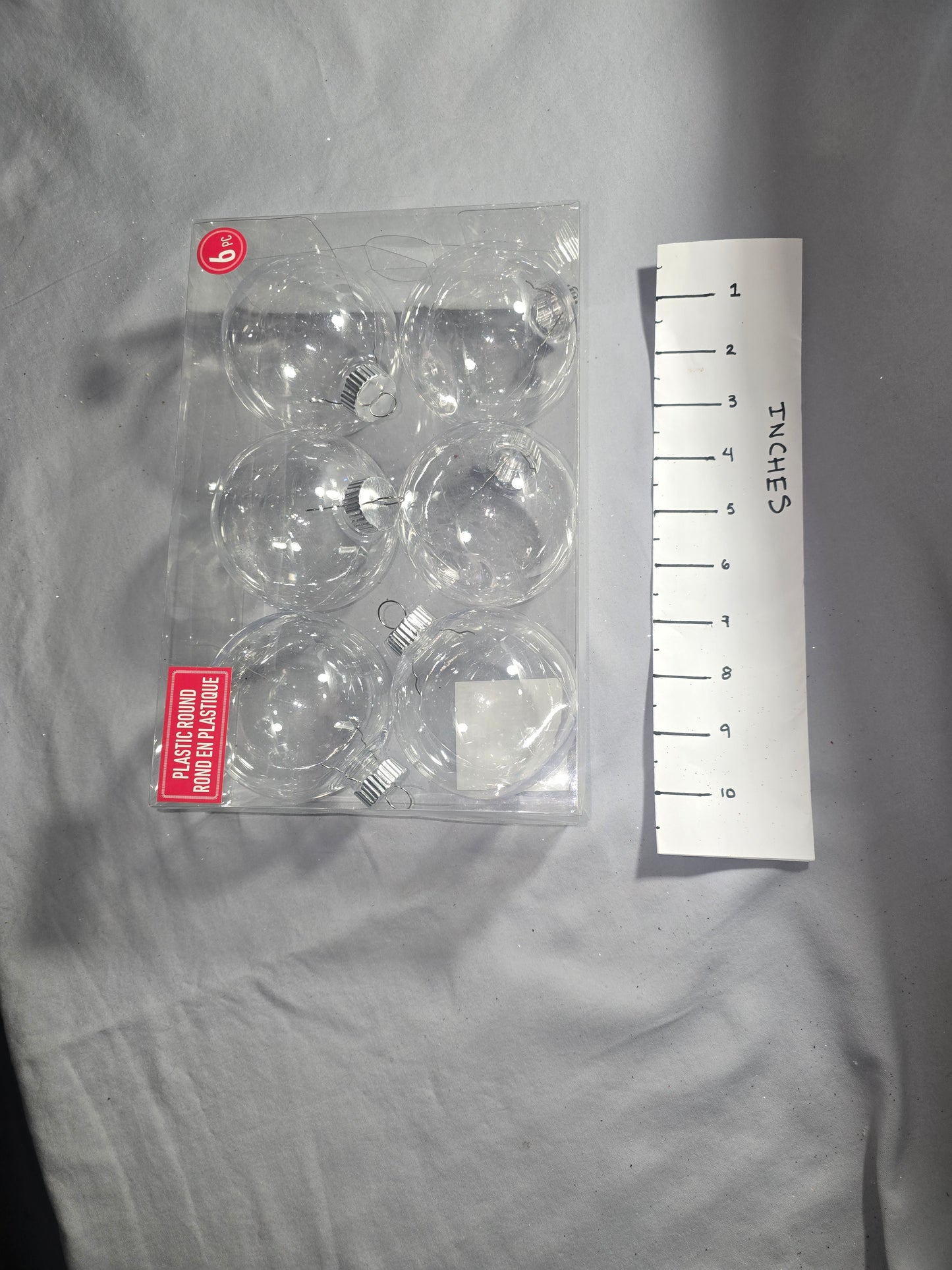 6 - 3 inch Ornaments Shatterproof (fill-able)