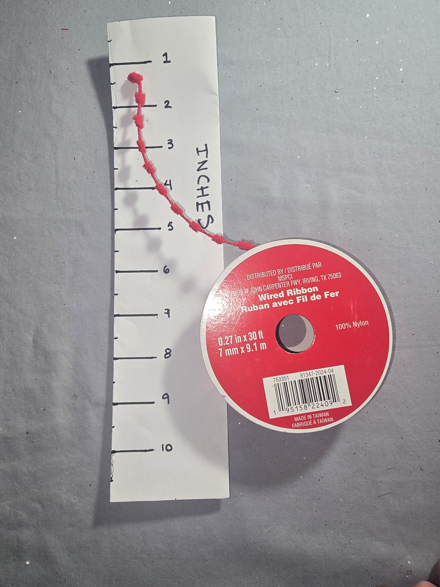 Celebrate It Wired Red Poms Ribbon