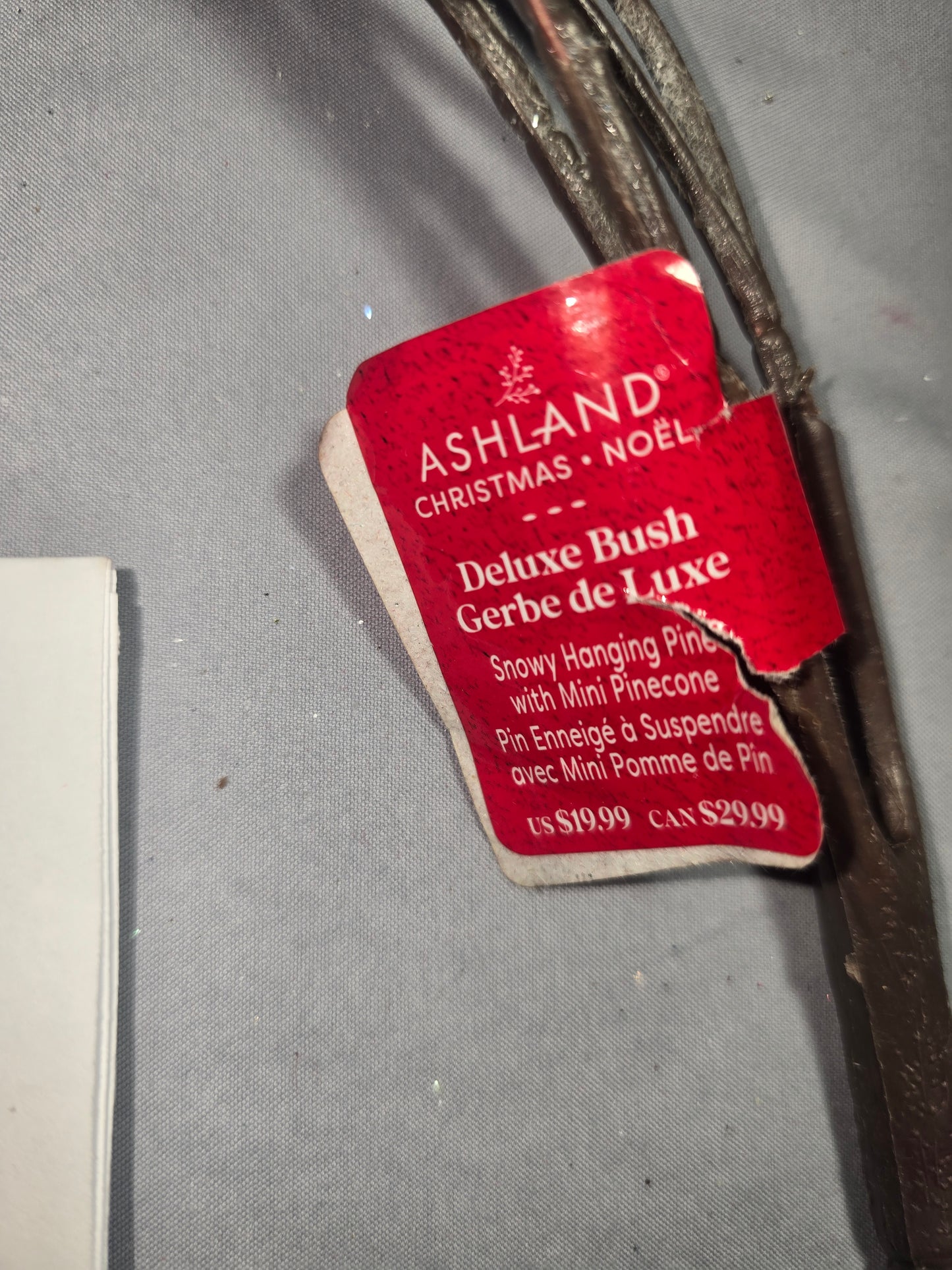 Ashland Snowy Hanging Pine with Mini Pinecone