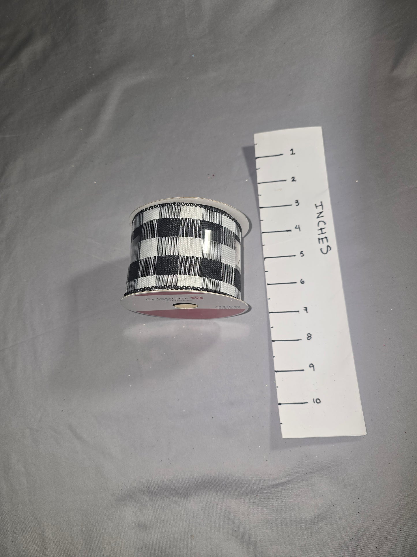 Celebrate It Black & White Plaid Ribbon