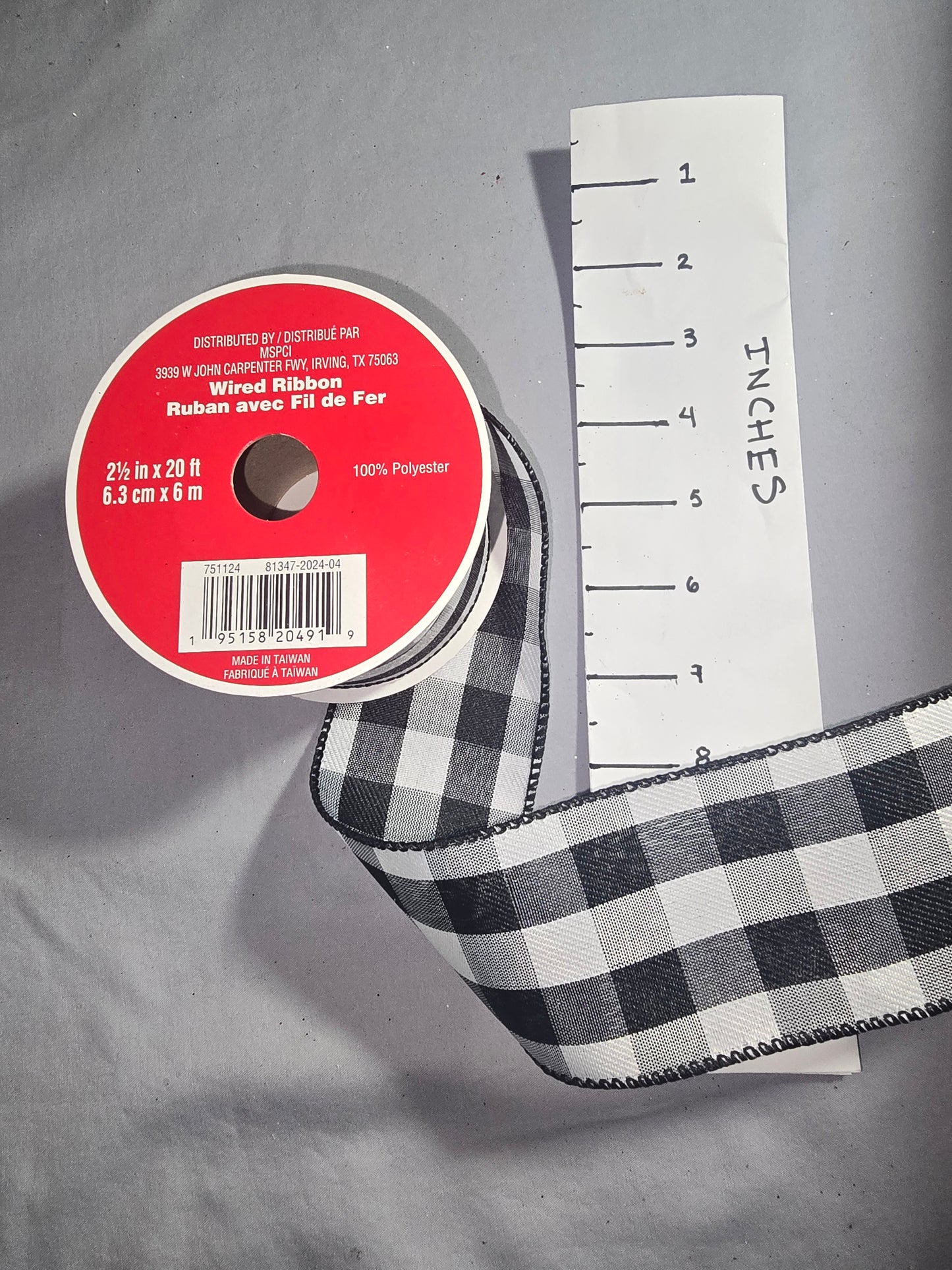 Celebrate It Black & White Plaid Ribbon