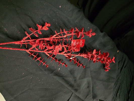 Ashland Red Glitter Stem Eucalyptus Stem