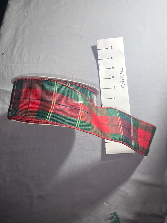 Celebrate It Green & Red Plaid Ribbon