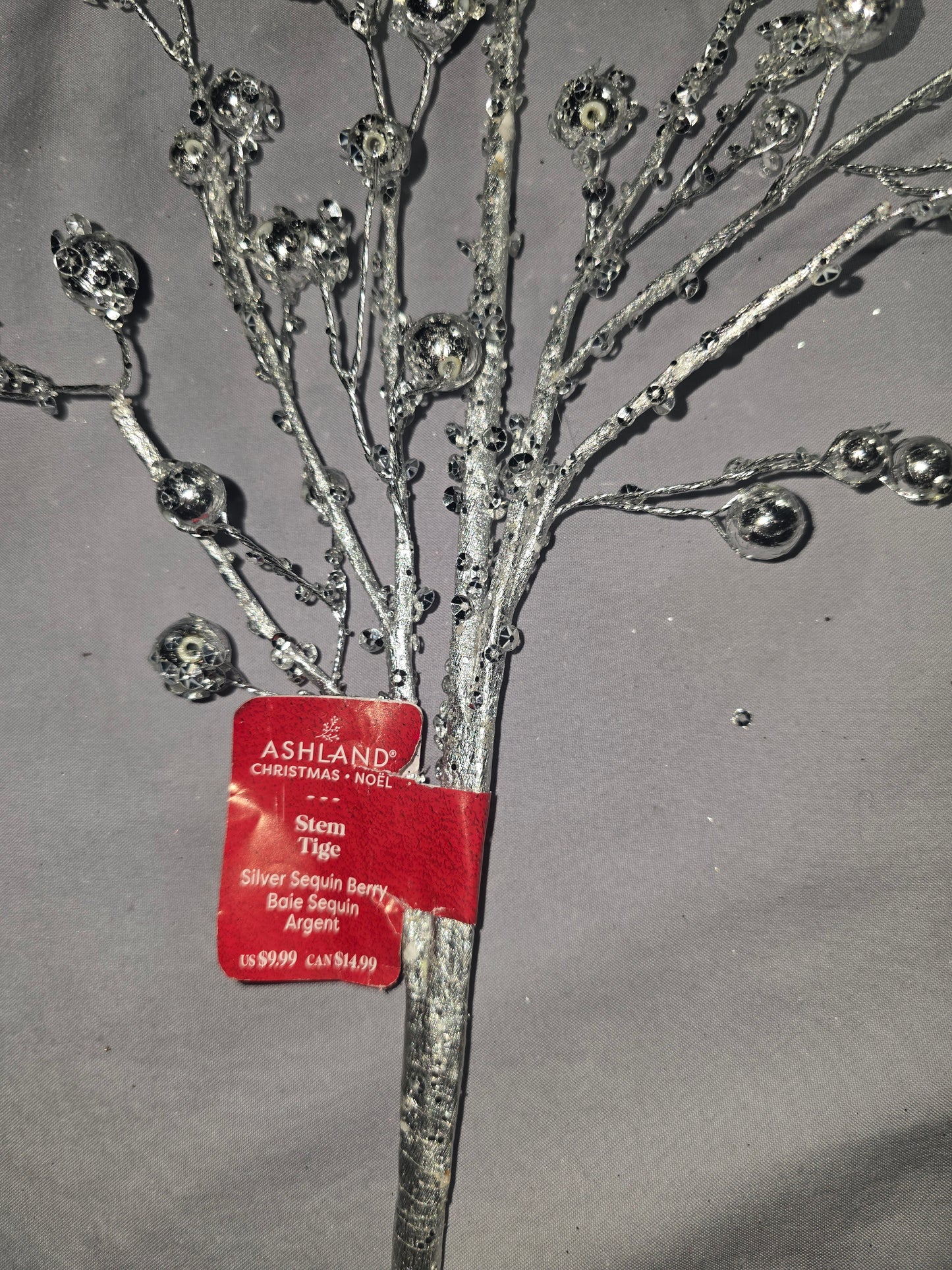 Ashland Silver Sequin Berry Stem