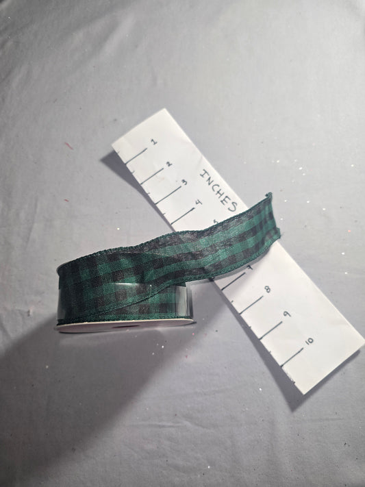 Celebrate It Green & Black Plaid Ribbon