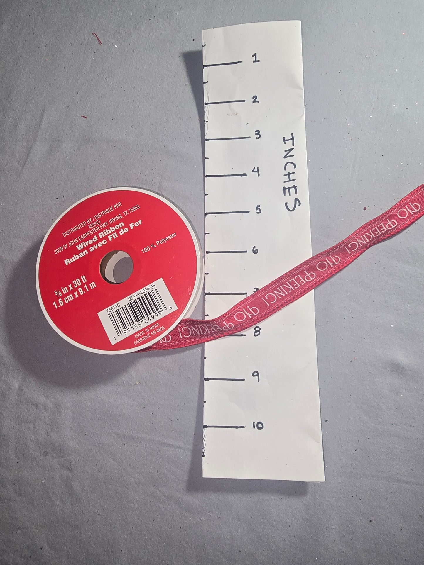 Celebrate It Red "No Peeking" Ribbon