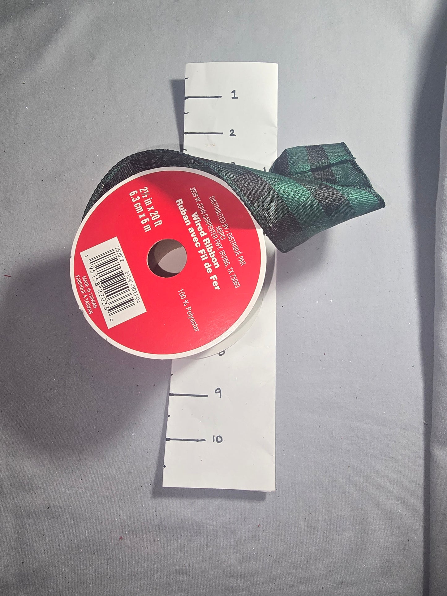 Celebrate It Green & Black Plaid Ribbon