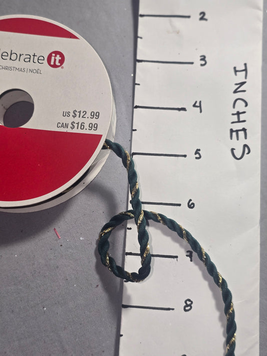 Celebrate It Green & Gold Cord Ribbon
