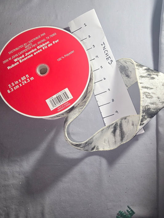 Celebrate It White & Gray Ribbon