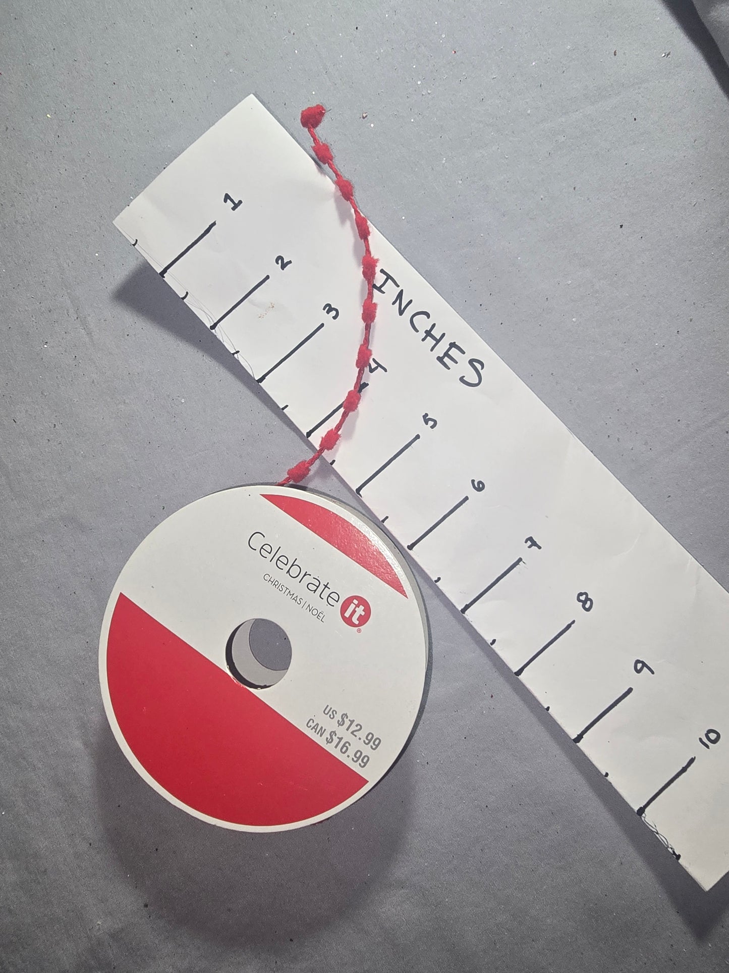 Celebrate It Wired Red Poms Ribbon