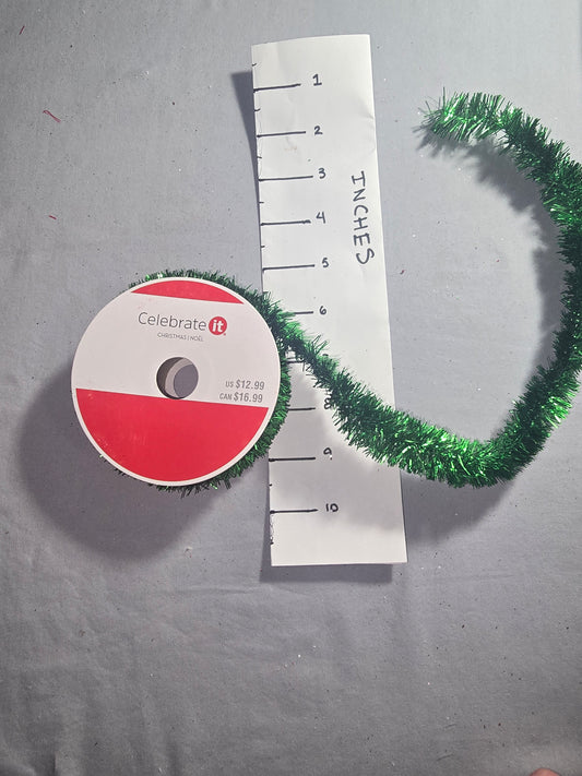 Celebrate It Green Tinsel Ribbon