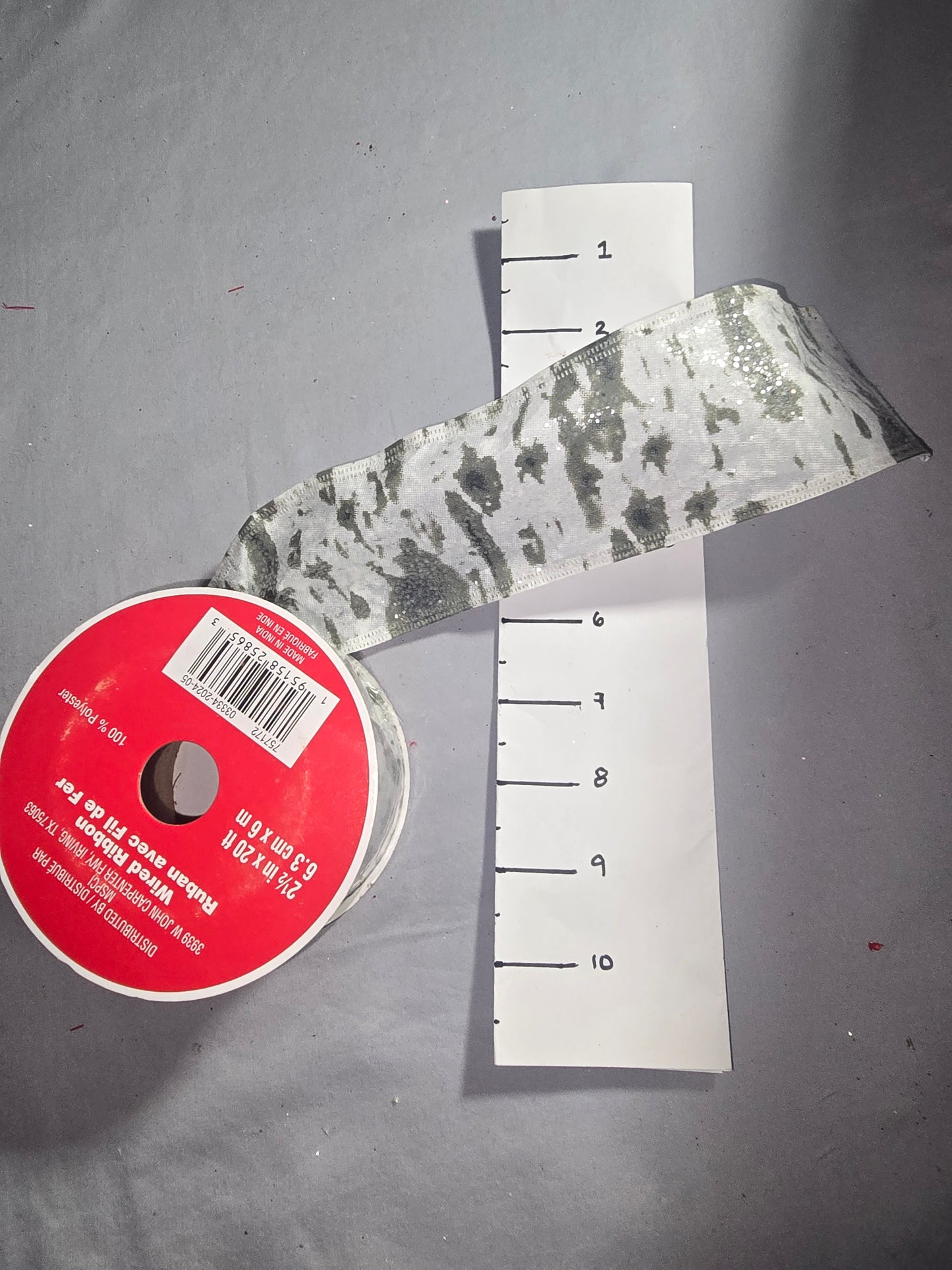 Celebrate It White & Grey Bark Ribbon