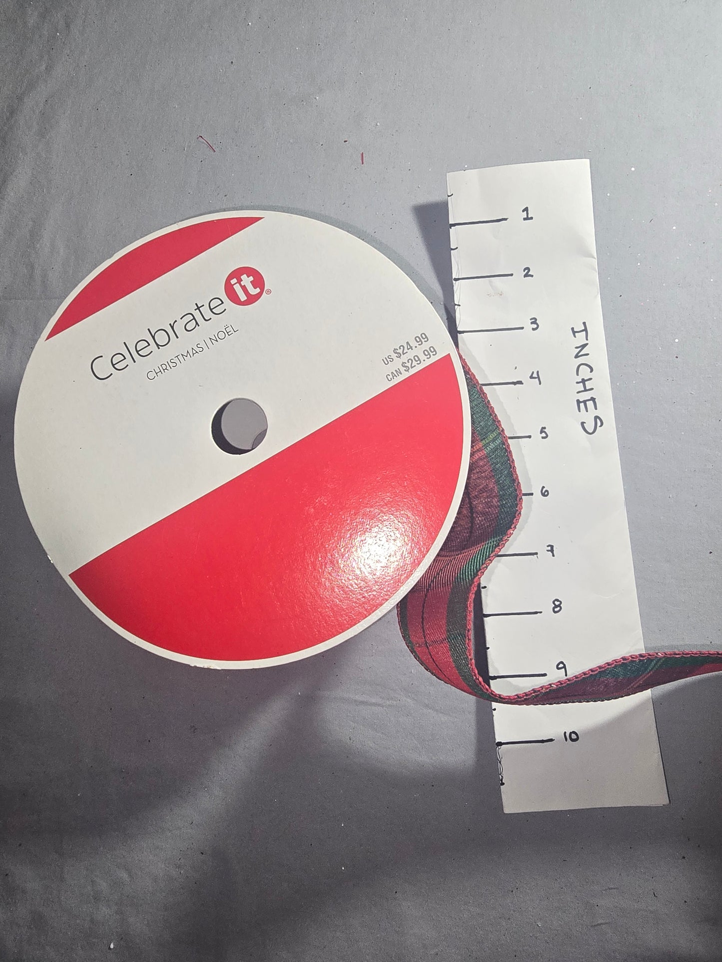 Celebrate It Green & Red Plaid Ribbon