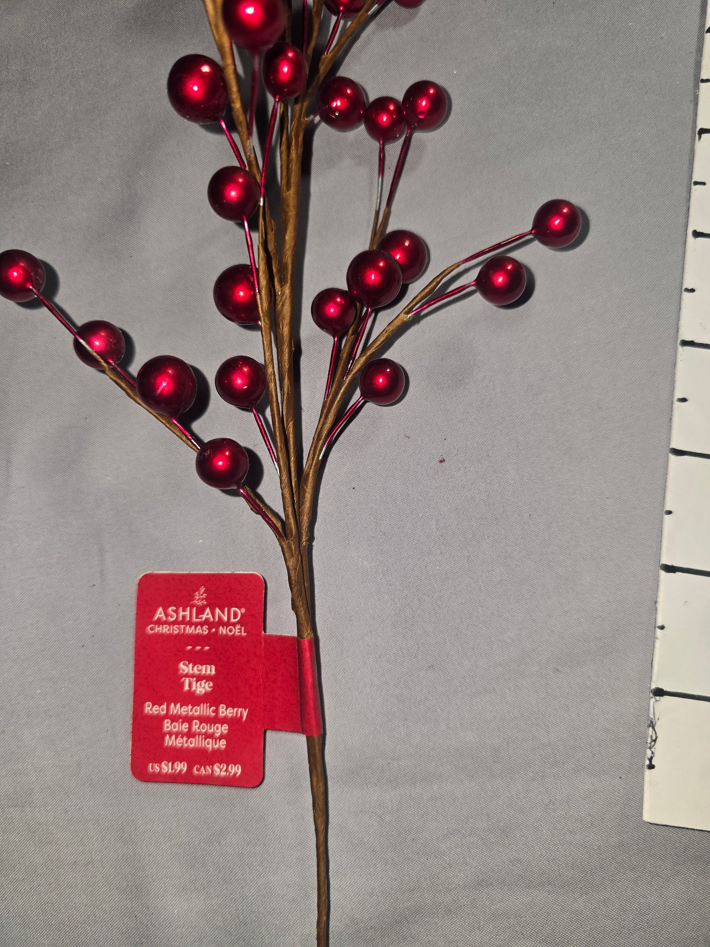 Ashland Red Metallic Berry Stem
