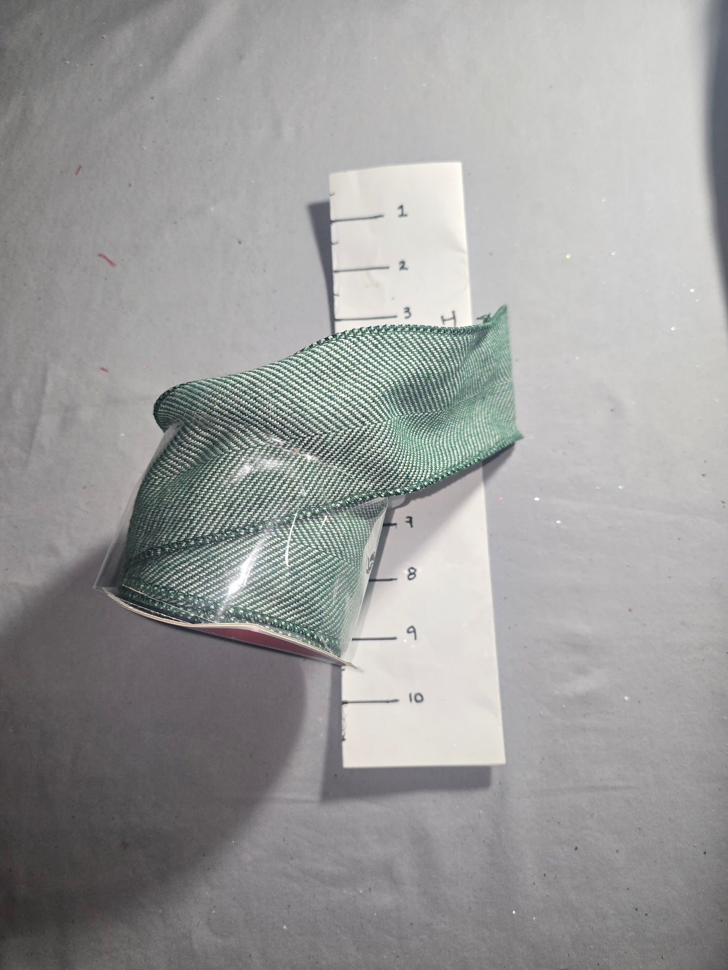 Celebrate It Green & White V Striped Ribbon