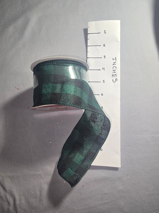 Celebrate It Green & Black Plaid Ribbon